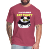 You Gonna Eat That Funny Panda Fitted Cotton/Poly T-Shirt by Next Level - heather burgundy