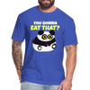 You Gonna Eat That Funny Panda Fitted Cotton/Poly T-Shirt by Next Level - heather royal