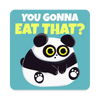 You Gonna Eat That Funny Panda Square Magnet - white