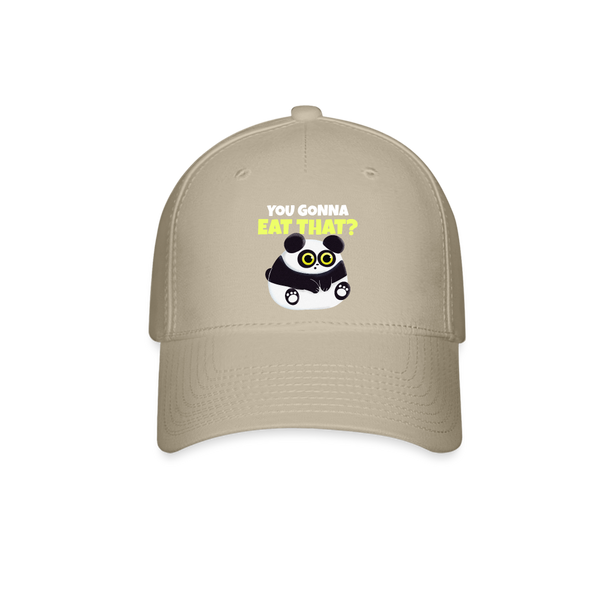 You Gonna Eat That Funny Panda Baseball Cap - khaki