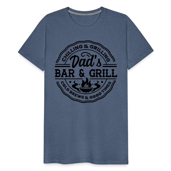 Dad's Bar & Grill Men's Premium T-Shirt - heather blue