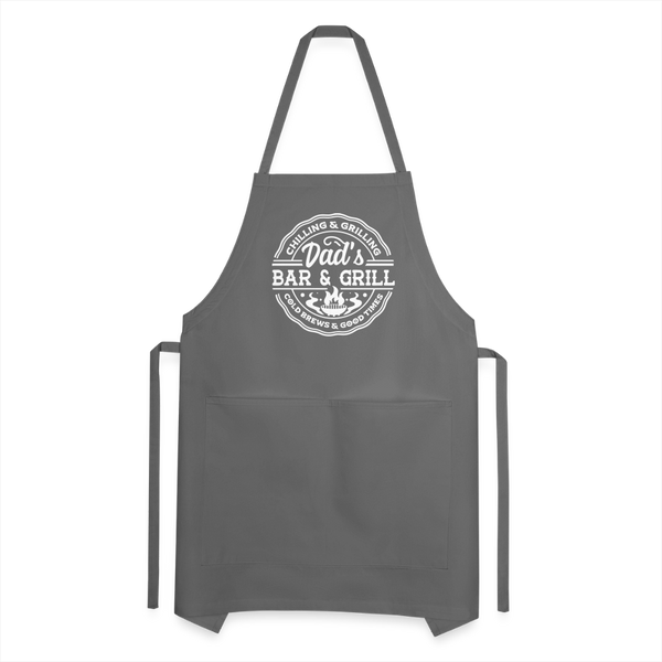 Dad's Bar & Grill Adjustable Apron - charcoal