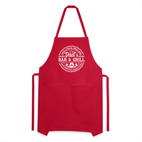 Dad's Bar & Grill Adjustable Apron - red