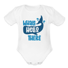 Whale Hello There Whale Pun Organic Short Sleeve Baby Bodysuit - white