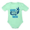 Whale Hello There Whale Pun Organic Short Sleeve Baby Bodysuit - light mint