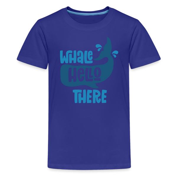 Whale Hello There Whale Pun Kids' Premium T-Shirt - royal blue