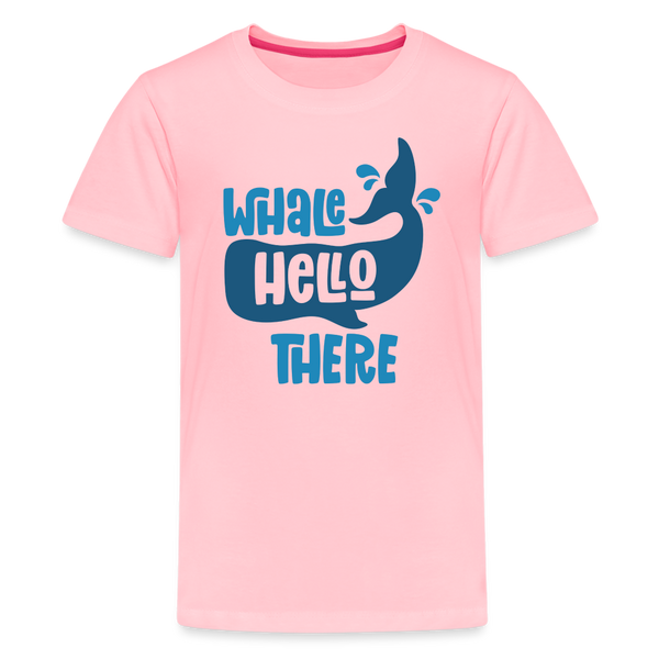 Whale Hello There Whale Pun Kids' Premium T-Shirt - pink