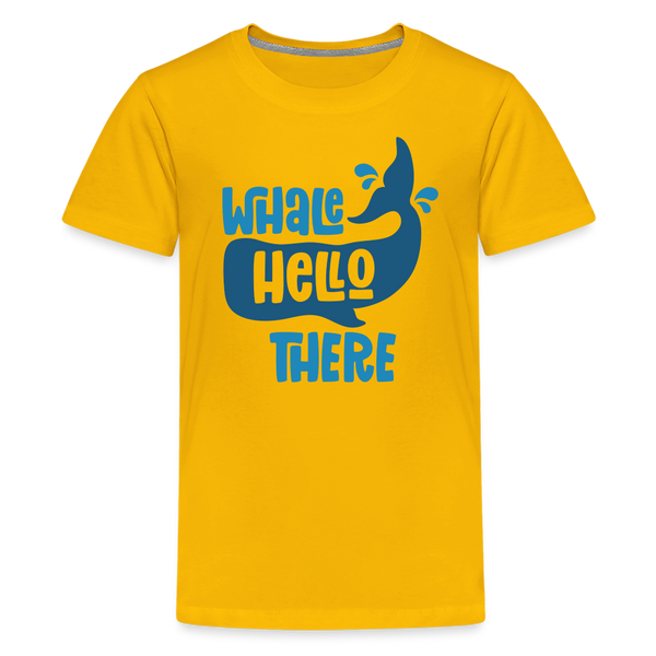Whale Hello There Whale Pun Kids' Premium T-Shirt - sun yellow
