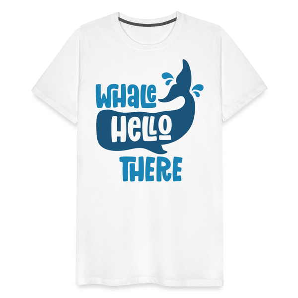 Whale Hello There Whale Pun Men's Premium T-Shirt - white