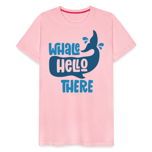 Whale Hello There Whale Pun Men's Premium T-Shirt - pink