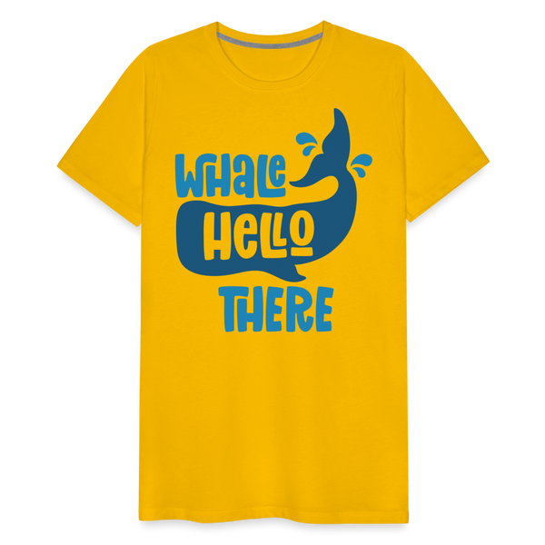 Whale Hello There Whale Pun Men's Premium T-Shirt - sun yellow