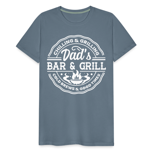 Dad's Bar & Grill Men's Premium T-Shirt - steel blue
