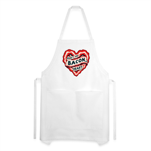 Don't Go Bacon My Heart Adjustable Apron - white