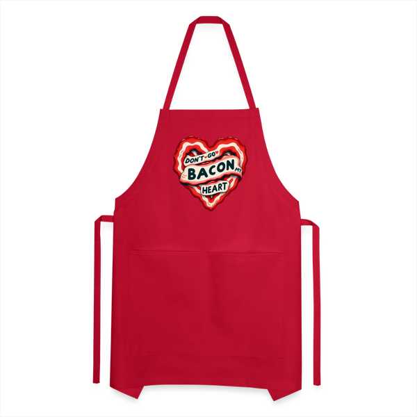 Don't Go Bacon My Heart Adjustable Apron - red