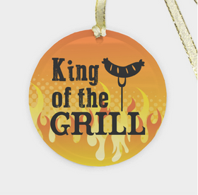 King of the Grill Funny Dad Grilling Christmas Ornament