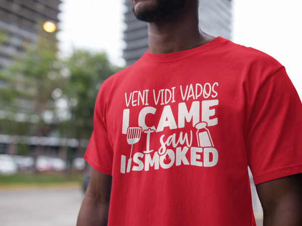 Veni Vidi Vapos I Came I Saw I Smoked: BBQ Smoker Men's Premium T-Shirt
