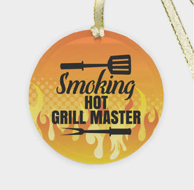 Smoking Hot Grill Master Funny Dad Grilling Christmas Ornament