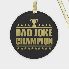 Glass Dad Joke Champion Funny Dad Christmas Ornament