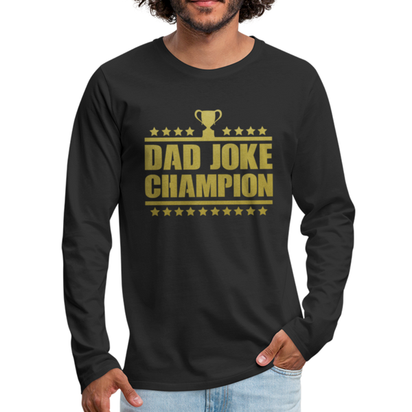 Dad Joke Champion Long Sleeve T-Shirt - black
