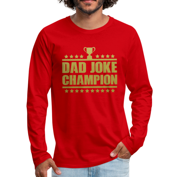 Dad Joke Champion Long Sleeve T-Shirt - red