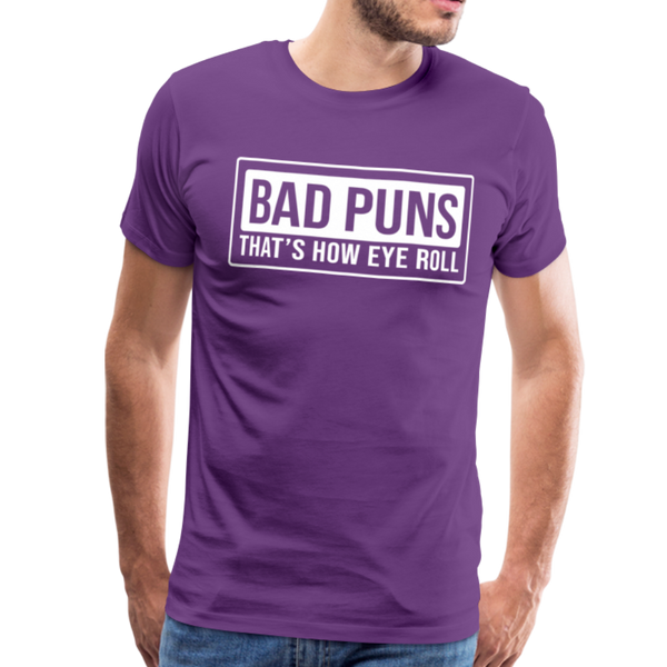 Bad Puns That's How I Roll Premium T-Shirt - purple