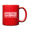 Bad Puns That's How Eye Roll Full Color Mug - red