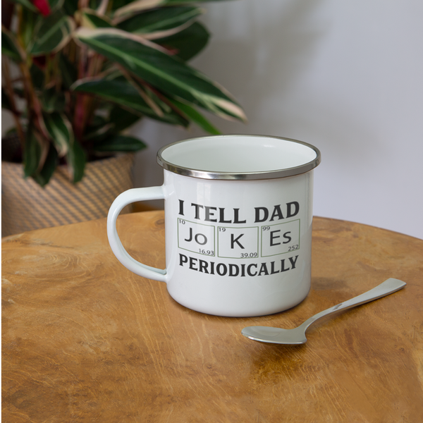 I Tell Dad Jokes Periodically Camper Mug - white
