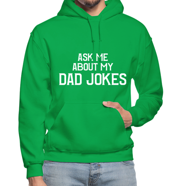 Ask Me About My Dad Jokes Gildan Heavy Blend Adult Hoodie - kelly green