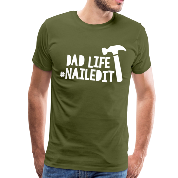 Dad Life Nailed It Men's Premium T-Shirt - olive green