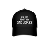 Ask Me About My Dad Jokes Baseball Cap - black