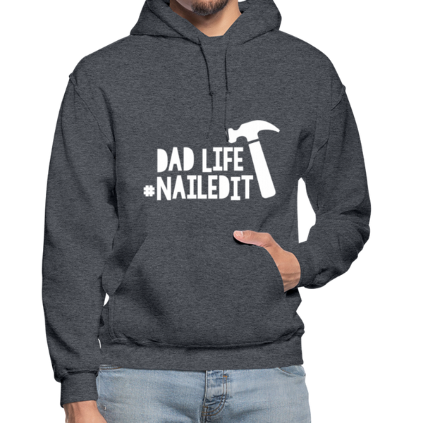 Dad Life Nailed It Gildan Heavy Blend Adult Hoodie - charcoal gray