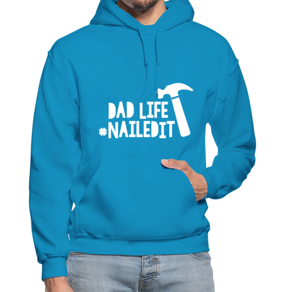 Dad Life Nailed It Gildan Heavy Blend Adult Hoodie - turquoise