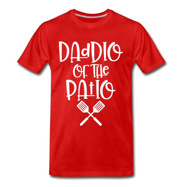 Daddio of the Patio BBQ Dad Premium T-Shirt - red