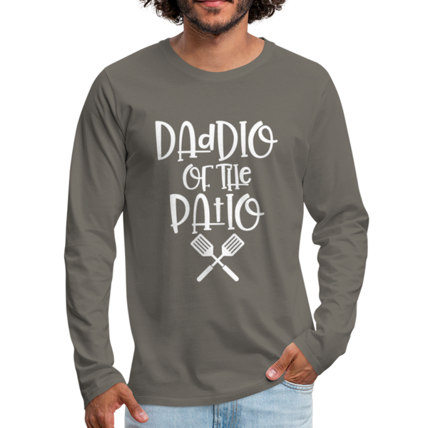 Daddio of the Patio BBQ Dad Long Sleeve T-Shirt - asphalt gray
