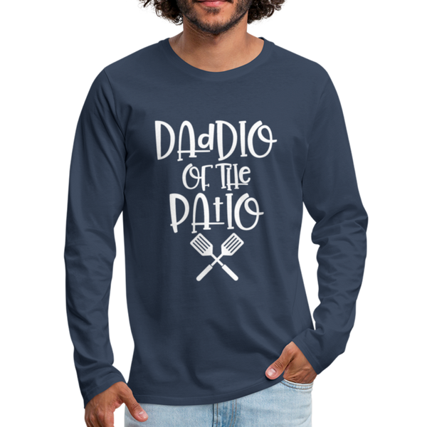 Daddio of the Patio BBQ Dad Long Sleeve T-Shirt - navy
