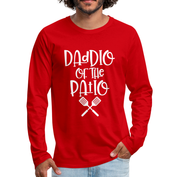 Daddio of the Patio BBQ Dad Long Sleeve T-Shirt - red