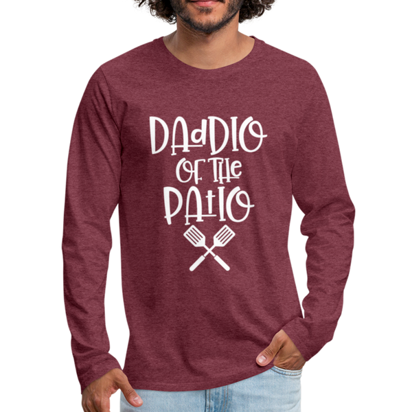 Daddio of the Patio BBQ Dad Long Sleeve T-Shirt - heather burgundy
