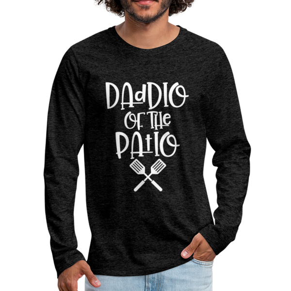 Daddio of the Patio BBQ Dad Long Sleeve T-Shirt - charcoal gray