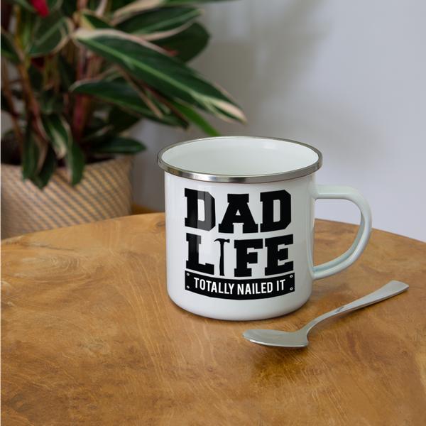 Dad Life Totally Nailed It Camper Mug - white