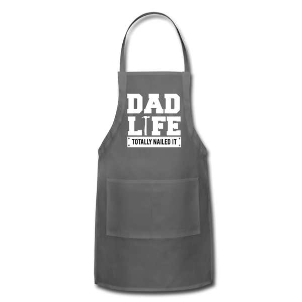 Dad Life Totally Nailed It Adjustable Apron - charcoal