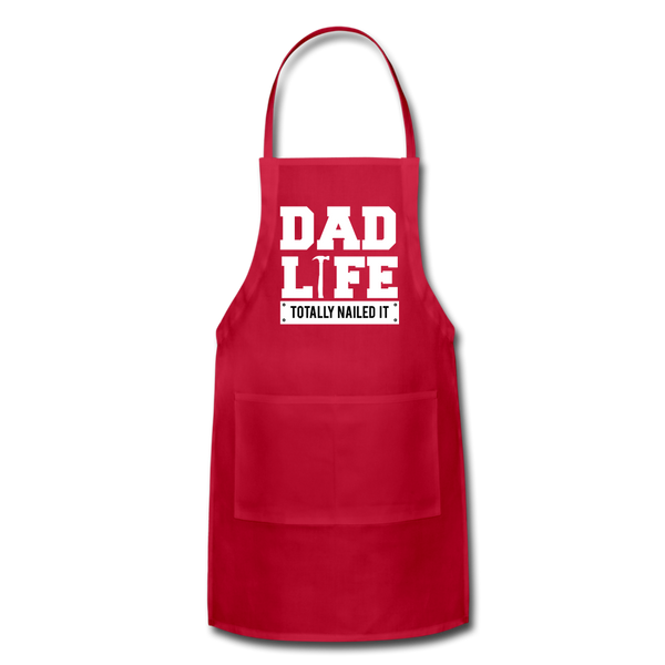 Dad Life Totally Nailed It Adjustable Apron - red