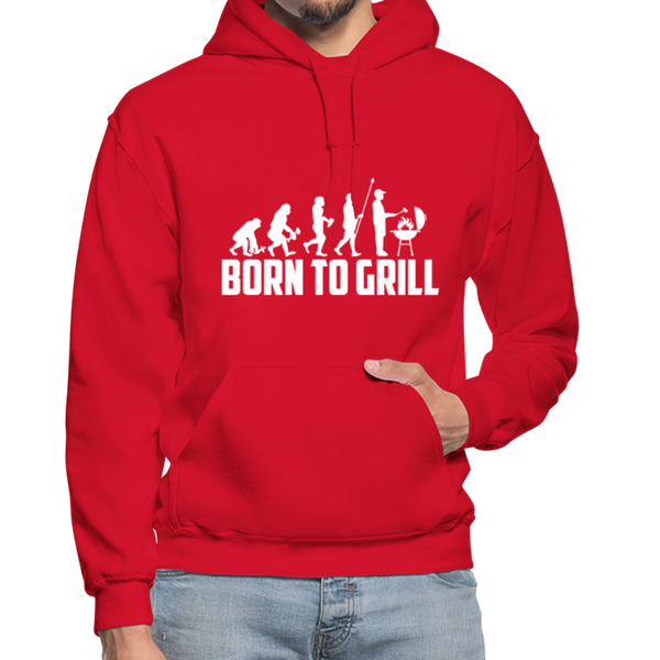 Born To Grill Evolution BBQ Heavy Blend Adult Hoodie - red