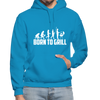 Born To Grill Evolution BBQ Heavy Blend Adult Hoodie - turquoise