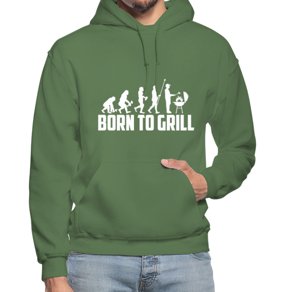Born To Grill Evolution BBQ Heavy Blend Adult Hoodie - military green