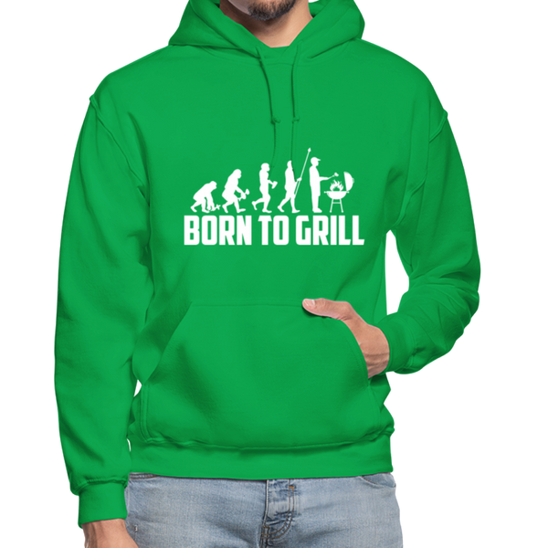 Born To Grill Evolution BBQ Heavy Blend Adult Hoodie - kelly green