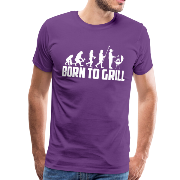 Born To Grill Evolution BBQ Men's Premium T-Shirt - purple
