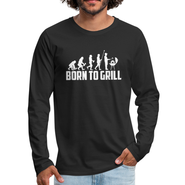Born To Grill Evolution BBQ Premium Long Sleeve T-Shirt - black