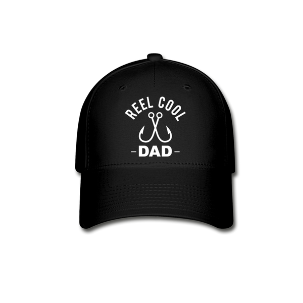 Reel Cool Dad Fishing Baseball Cap - black