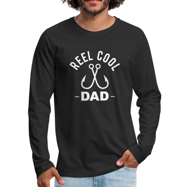 Reel Cool Dad Fishing Men's Premium Long Sleeve T-Shirt - black