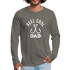 Reel Cool Dad Fishing Men's Premium Long Sleeve T-Shirt - asphalt gray
